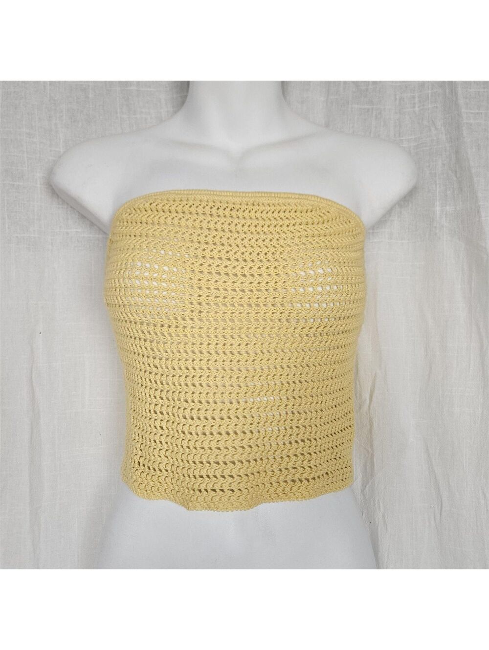 Yellow Cotton Crochet Tube Top, Pacsun - Picture 1 of 5
